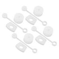 thumbnail image 3 of 4 Set Silicone Spill Proof Stopper Set Tumbler Accessories Including Straw Cover Cap Square Leak Stopper Round Lid Stopper Plug Transparent White, 3 of 6