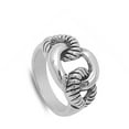 thumbnail image 4 of Cuban Link Oxidized Chain Knot Wide Ring 925 Sterling Silver Band Jewelry Female Male Unisex Size 11, 4 of 4