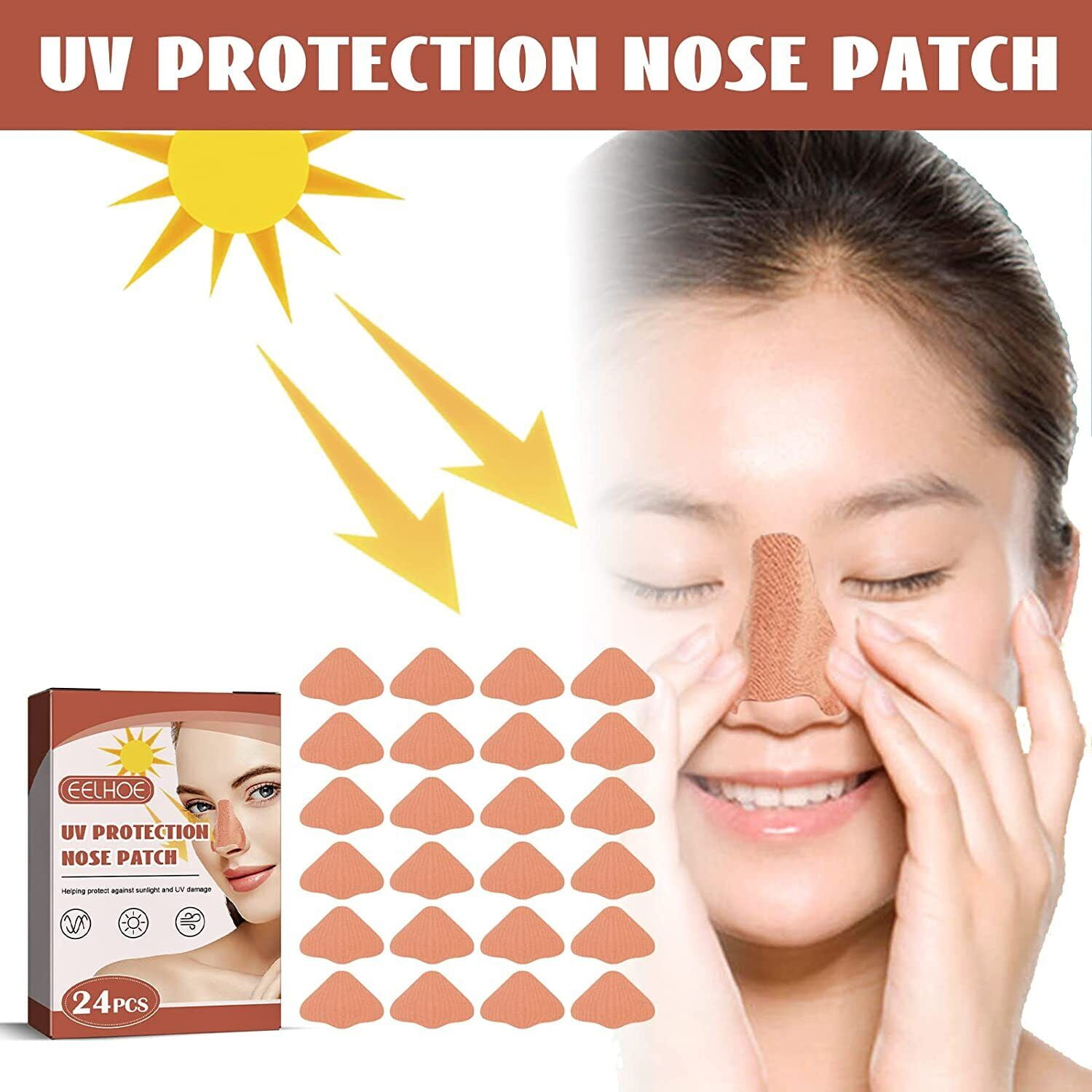 24 Pcs Sun Protection Nose Patch Outdoor Sunblock Nose Skin Patches UV