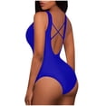 thumbnail image 3 of Bathing Suit For Women- "Women's Chic Neck Swimsuit Color Straps Open Back Triangle Design", Bikini Femme, 3 of 5