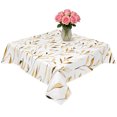 thumbnail image 2 of Yellow Brown Leaf Table Cloth Waterproof Tablecloths, Modern Botanical Foliage Plant Country Tablecloth Dining Table Cover for Kitchen Party Tabletop Outdoor, Square Tablecloth 60x60 Inch, 2 of 9