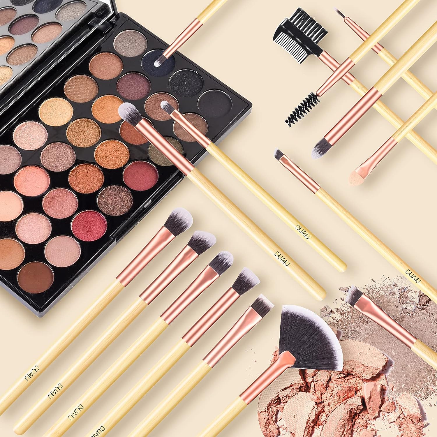 DUAIU 16-Piece Eyeshadow Brush Set with Bag photo 2