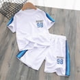 thumbnail image 2 of NIEWTR Boys Clothes Daily Casual Short Sleeve Top + Elastic Waist Shorts 2 Pieces Outfit Set(A01-White,3-4 Years), 2 of 4
