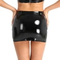 thumbnail image 3 of Sexy Black Bodycon Mini Skirts Women Summer Fashion Pencil Skirt Skinny Fake Zipper Pockets Skirts Leather Short Dress Clubwear-Type A Leopard-S, 3 of 7