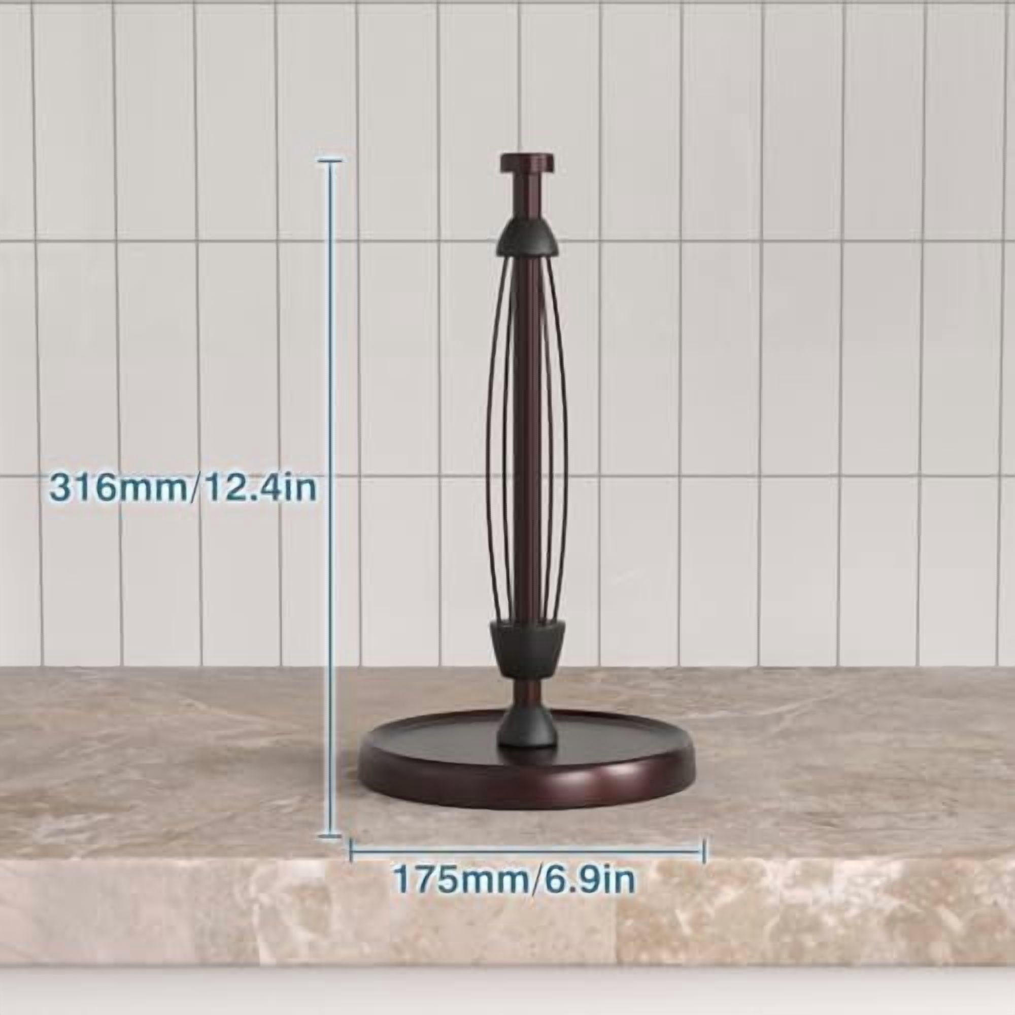 Oil Rubbed Bronze Paper Towel Holder Countertop, Bronze Kitchen Accessories Decor, Stainless Steel, Paper Towel Roll Holder Stand with Ratchet Mechanism for Kitchen Bathroom Farmhouse Essentials