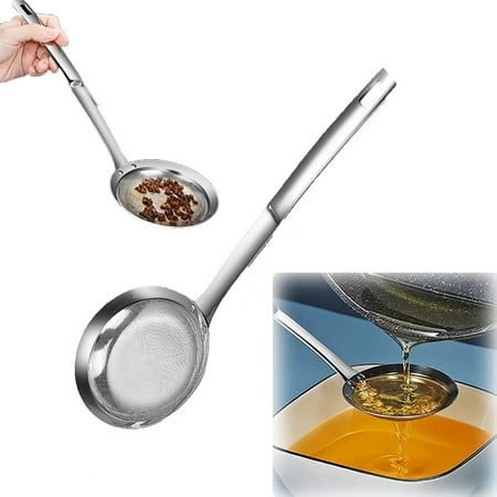 

SHUDAGENG Fine Mesh Stainless Steel Colander Small Spoon Oil Screen Fine Mesh Stainless Steel Slotted Spoon