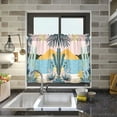 thumbnail image 4 of Yayeee Kitchen Curtains Tier Pair Light Filtering 27"x36" Rod Pocket Short Cafe Window Panel, Boho Style Sun, 4 of 7