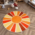 thumbnail image 6 of Sun Kids Rug,5.2 ft Rainbow Kids Rugs for Room,Non-Slip Washable Round Kid playroom rug,Ultra Soft Circle Nursery Rug Colorful Kids Area Rug for Kid Room Classroom Bedroom Living Room Decor（Orange）, 6 of 9