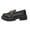Black 2, variant on Fashion Loafers for Women Black Solid Color Round Toe Chunky Heel Thick Sole Party Shoe