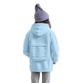 thumbnail image 4 of Mercatoo Girls Full Zip up Fleece Hoodi𝐞s Plain Soft Long Sleeve Hooded Jackets with Pockets Teen Kids Fall Casual Sweatshirts, 4 of 6