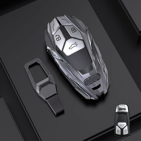 Car Key Fob Cover Case for Audi A3 A6 A7 A8 E-Tron S3 S6  3 Button with Keychain