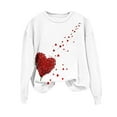 thumbnail image 2 of Visit the JURANMO Store Fall Sweatshirts for Women Heart Print Long Sleeve Round Neck Pullover Tops Lightweight Casual Sweat Shirt Valentine's Day Clothes White M, 2 of 5