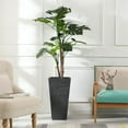 thumbnail image 2 of LuxenHome Gray MgO Textured Tall Angled Square Planter, 2 of 9