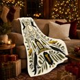 thumbnail image 3 of Gothic Folk Art Birdhouse Gold Moon Black Crows, Mystical Bird Art Scene, Warm Flannel Blanket for Sunroom and Reading Nook, Bird Lovers Housewarming Gift, Artistic Home Decor, 3 of 9