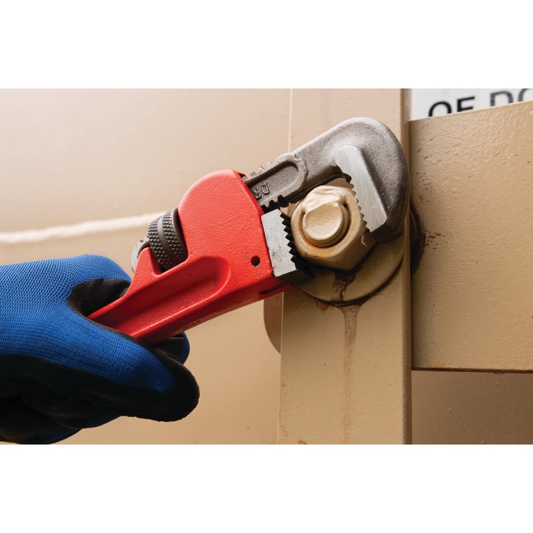 Footprint Adjustable Pipe Wrench - 7 Inch Heavy Duty, Drop Forged Steel, One-Hand Thumb Screw
