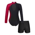 thumbnail image 2 of inhzoy Girls Long Sleeve Glitter Gymnastics Leotards with Shorts Outfits, 2 of 5