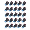 thumbnail image 2 of 25 interruptores pulsadores momentáneos autoblocantes de 16 mm cuadrados con kit de luces, 12 V, color rojo, 2 of 14