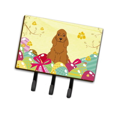 Carolines Treasures BB6095TH68 Easter Eggs Cocker Spaniel Red Leash or Key Holder Triple multicolor