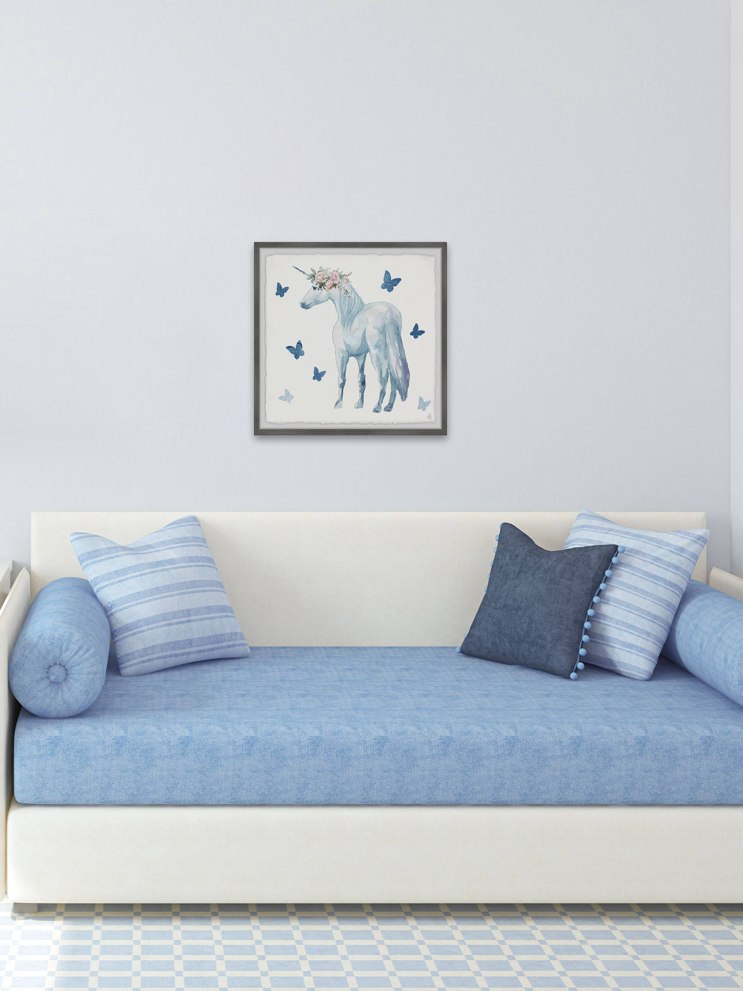 Marmont Hill Magical White Unicorn Framed Wall Art