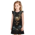 thumbnail image 1 of Balery Vintage Ornate Skull Camisón de princesa para niñas, pijama de algodón con mangas abullonadas, suave y bonito.-XX-Large, 1 of 6
