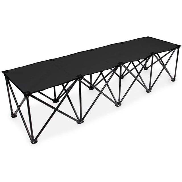 Banc Pliant Portable de 6 Pi à 4 Places, Noir