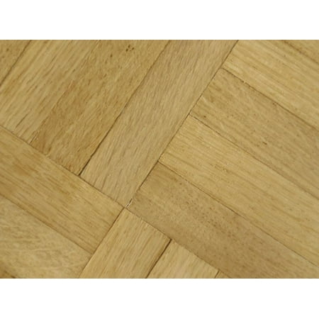 Wood Dance Floor with Parquet Pattern Print Wall