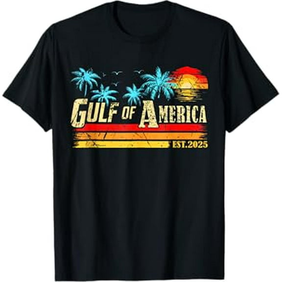 Gildan Retro Gulf Of Us America 2025 American Flag Gulf Mexico Hot Trending T-Shirt Unisex S To 5Xl