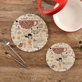 thumbnail image 2 of SKYSONIC Tea Coffee Theme Trivet Pot Holder Set of Potholders for Kitchens 100% Cotton Thread Weave Trivets Kitchen Trivet for Table Countertop Protector Hot Pads Pans Mats, 2 of 7