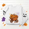 thumbnail image 7 of Women's Fall Clothes Sweatshirt Halloween Graphic Pullover Tops Crewneck Long Sleeve Casual Shirts Vintage Pumpkin Print Outerwear for Festival Party, 7 of 7
