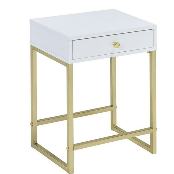 Astonishing Side Table in White & Gold