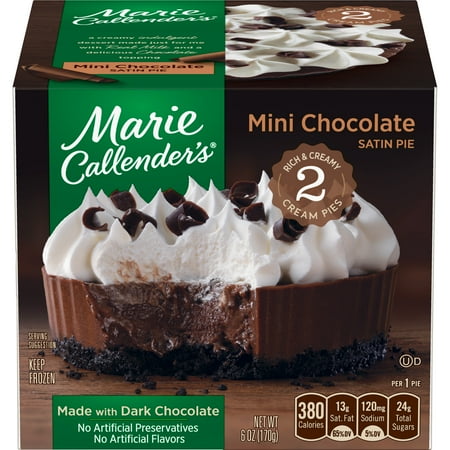 Marie Callender's Frozen Mini Pie Dessert, 2 Mini Chocolate Satin Pies, 6 (Best Pastry For Fruit Pies)