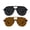Black/Grey+Leopard/brown, variant on KALIYADI Aviator Sunglasses for Women,Retro Square Sun Glasses with 70s Vintage Style and UV Protection-2 Pairs
