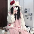 thumbnail image 2 of Batas Kawaii Sanrio Hello Kitty para mujer, Pijamas gruesos y cálidos de lana de Coral de dibujos animados Ins, ropa de casa rosa, Invierno, 2 of 4