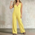 thumbnail image 4 of Aimik Casual Jumpsuits for Women Sleeveless Wide Leg Jumpsuits Summer Fashion Loose Womens One Piece Overalls for Vacation, 4 of 5