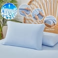 thumbnail image 7 of Regency Heights Full/QueenSize Sheet Set, 3 Piece Cooling Bed Sheet with Deep Pocket for Hot Sleepers, Ice Blue, 7 of 7