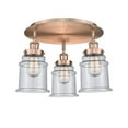 thumbnail image 2 of Innovations Lighting  Canton - 3 Light 18" Flush Mount Antique Copper/Seedy, 2 of 5