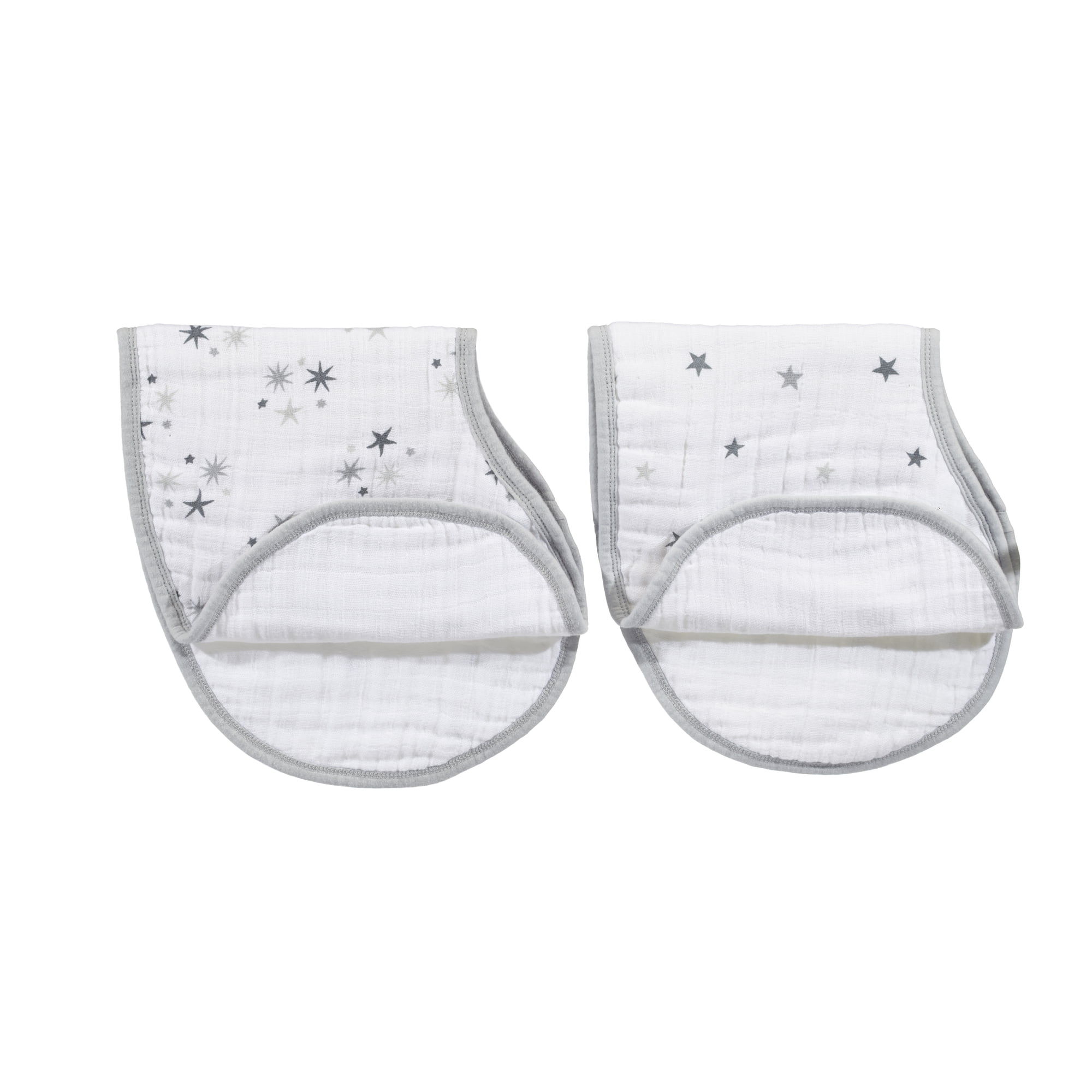 aden + anais Cotton and Muslin Burpy Drool Baby Bib, 2pk, Unisex