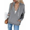 thumbnail image 2 of Lenago Women's Hoodie Zip Long Sleeve Lightweight Sweatshirts Pockets Coat Tops, 2 of 6
