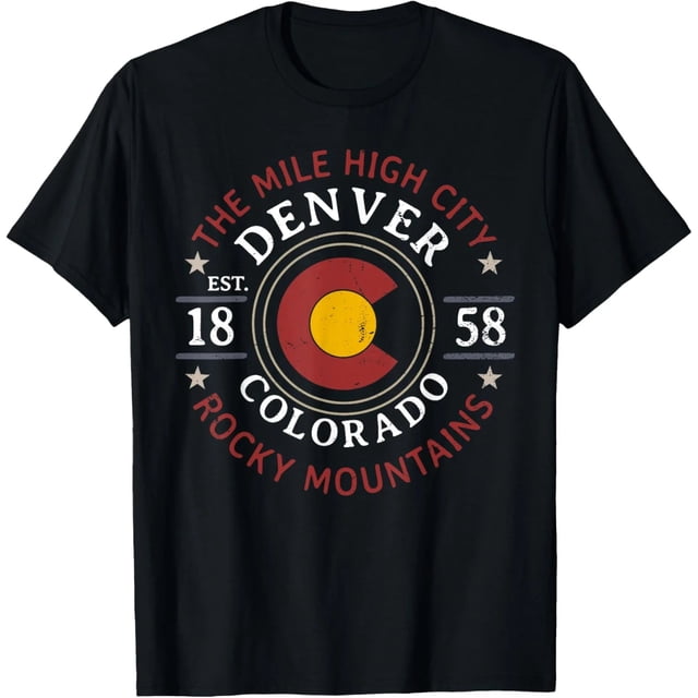 Camiseta de Mujer Denver Colorado Montañas Rocosas Ciudad de la Milla de Altura Diseño Divertido y Creativo para Souvenir