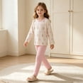 thumbnail image 4 of Mifsaly Girls Boys Cotton Pajama Set Graphic Long Sleeve Crewneck Sleepwear Tops and Long Pants Soft Comfortable Fall Winter Casual Indoor Clothes, 4 of 6