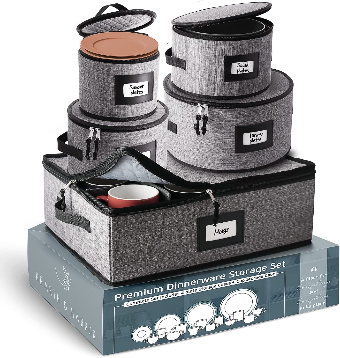 Fine China Storage Containers Hard Shell Dish Storage Containers