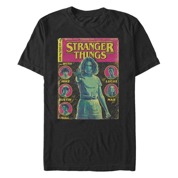 Netflix Men's Stranger Things Vintage Comic Book Cover Graphic T-Shirt