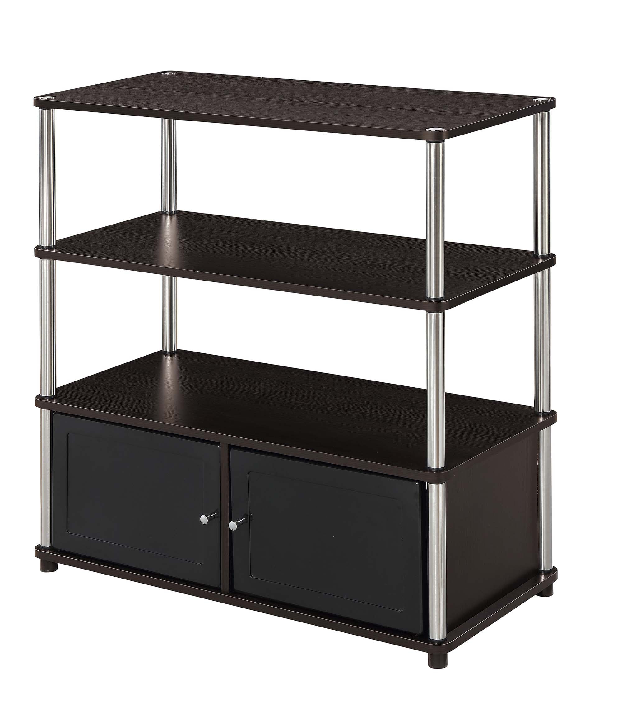 Convenience ConceptsDesigns2Go Highboy TV Stand with Storage Cabinets and Shelves for TVs up to 40 Inches, Espresso