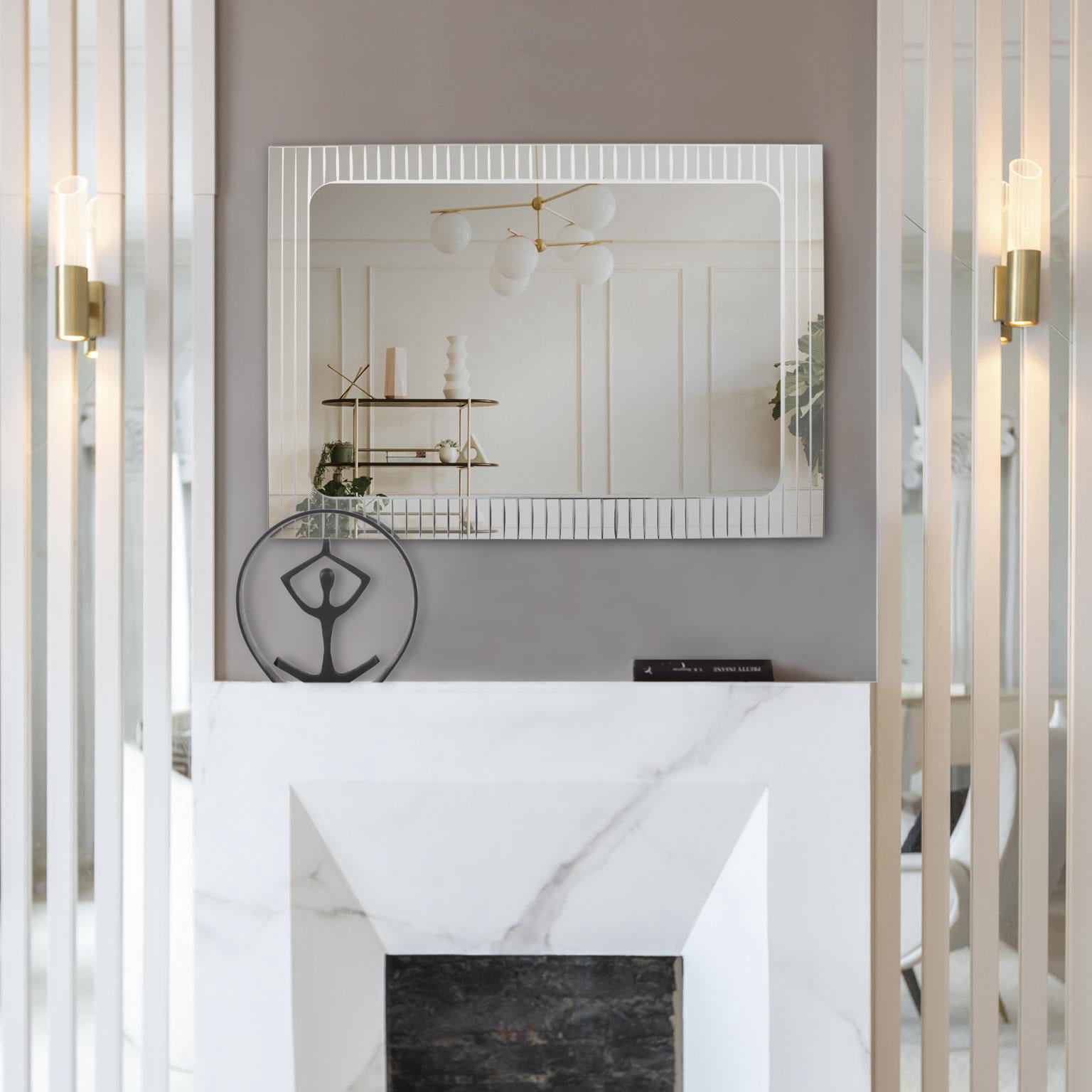 Adoree V Grooved Vanity Mirror