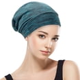 thumbnail image 2 of Gorro de dormir GB Selected con forro de satén de seda, color azul jaspeado, 2 of 6