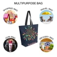 thumbnail image 7 of FORMRS Womens Canvas Tote Bag with Zipper Inner Pocket Shoulder Handbag, Blue Christmas Light, 7 of 7
