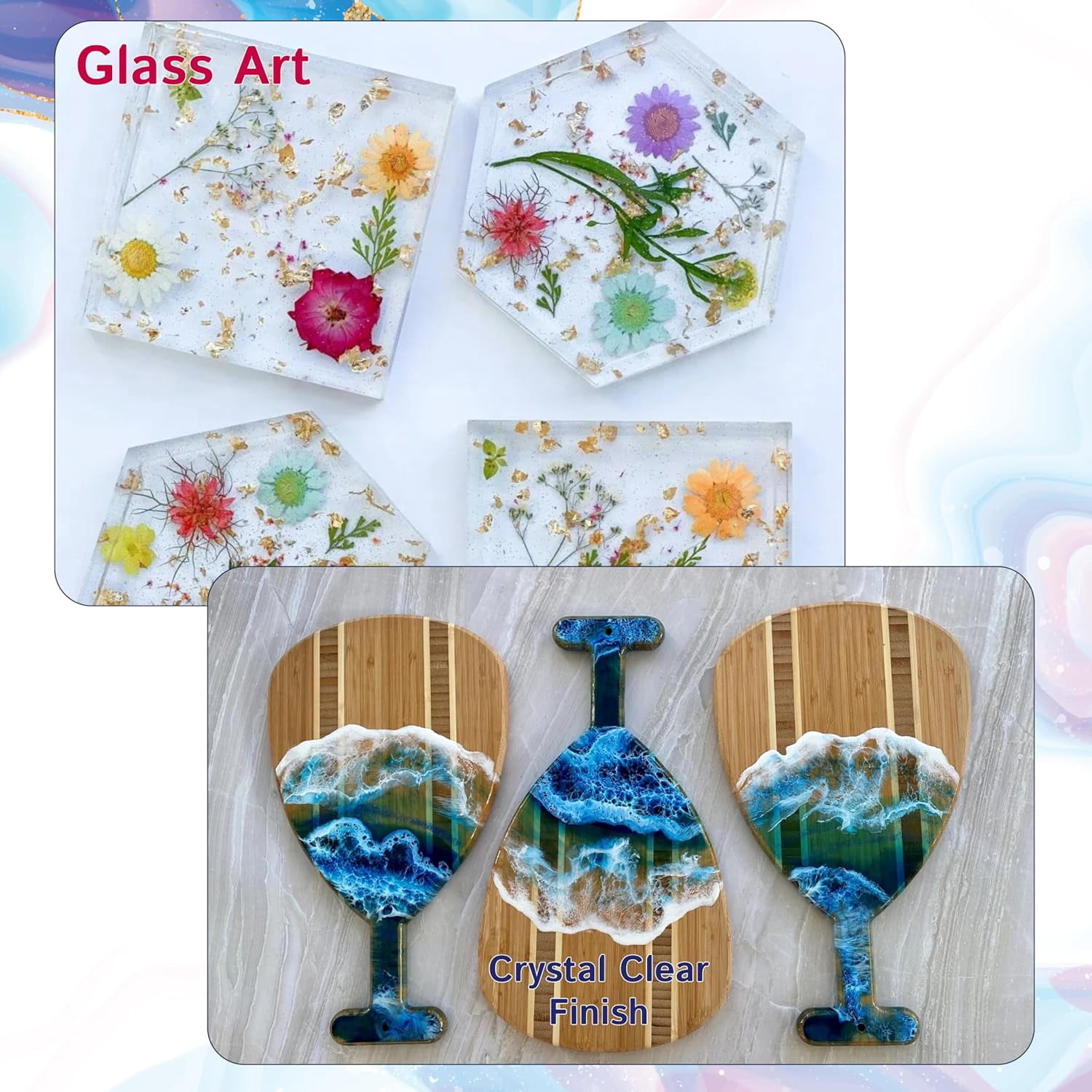 2 Quart (50 Oz Epoxy + 25 Oz Hardener) - Art Epoxy Resin - Liquid Glass Epoxy for Tabletops, Countertops, Jewelry, Crafts, Art & More