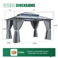 thumbnail image 6 of Clouddwell 10'x12' Hardtop Gazebo - Polycarbonate Double Roof with Netting & Curtains for Patio, Garden Sun Protection,Gray, 6 of 6