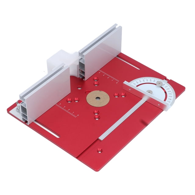 Aluminum Router Table Insert Plate, Router Flip Plate for Woodworking Benches Miter Gauge Guide, Sliding Fence Brackets Tenon Ruler Versatile Trimming Engraving Table Plate