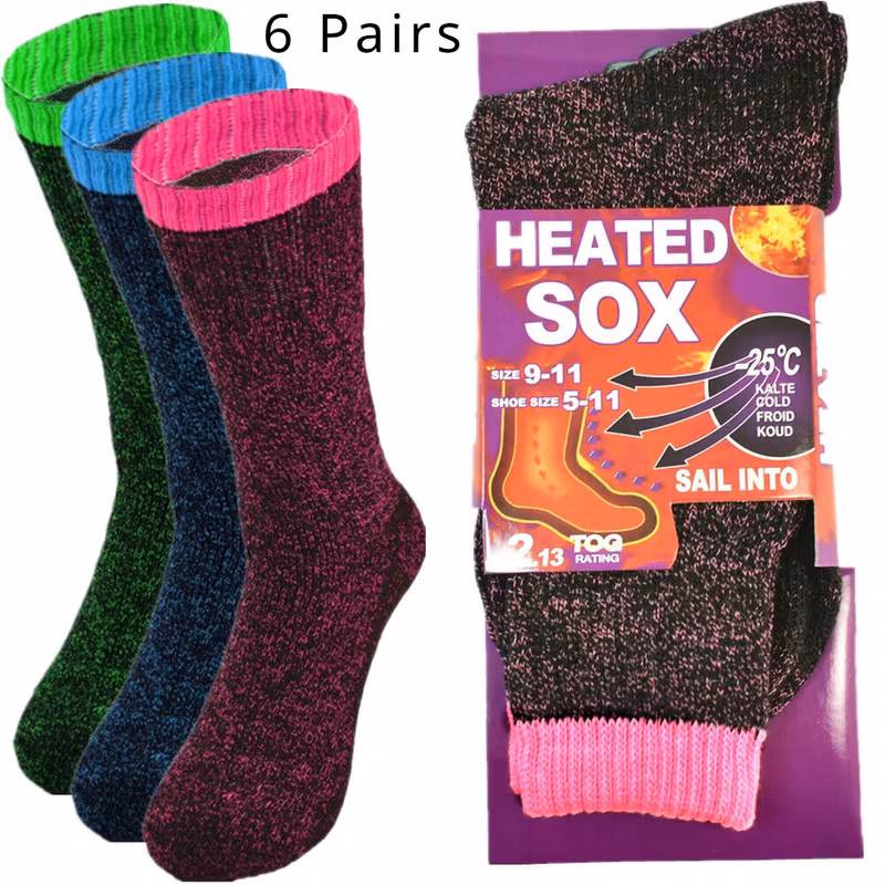 Heavy Duty Thermal Socks, Random Color, Size 9-11, Christmas Valentine Fall/Winter Gifts
